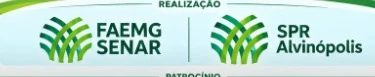 Logos da FAEMG, do SENAR e do SPR Alvinópolis